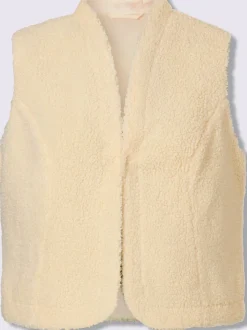 Gilet imitation fourrure fermeture crochet discrète