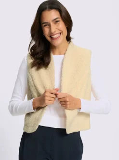 Gilet imitation fourrure fermeture crochet discrète