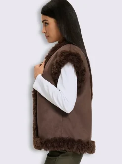 Gilet imitation fourrure intérieur en imitation fourrure toute douce
