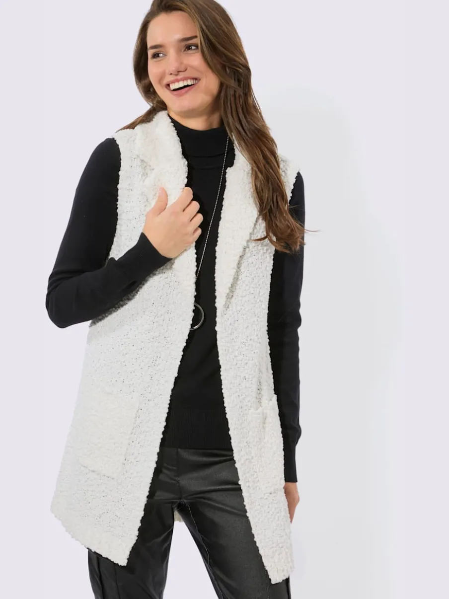 Gilet long acrylique facile d'entretien
