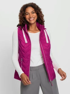 Gilet matelassé avec col montant et capuche amovible
