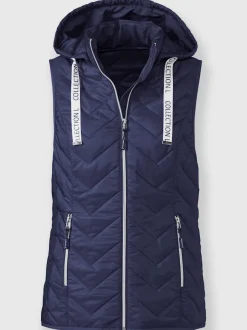 Gilet matelassé avec col montant et capuche amovible