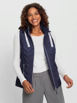 Gilet matelassé avec col montant et capuche amovible