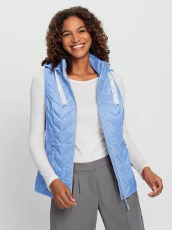 Gilet matelassé avec col montant et capuche amovible