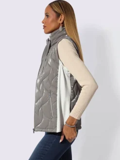 Gilet matelassé empiècements latéraux contrastés