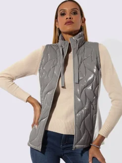 Gilet matelassé empiècements latéraux contrastés