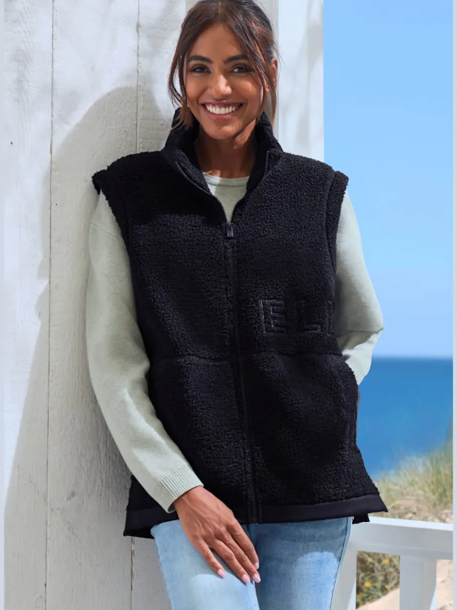 Gilet polaire à col haut avec poches et glissières