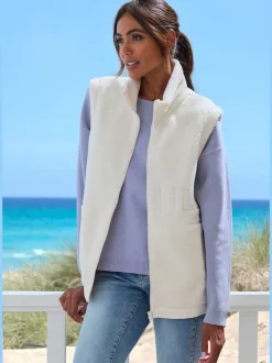 Gilet polaire à col haut avec poches et glissières