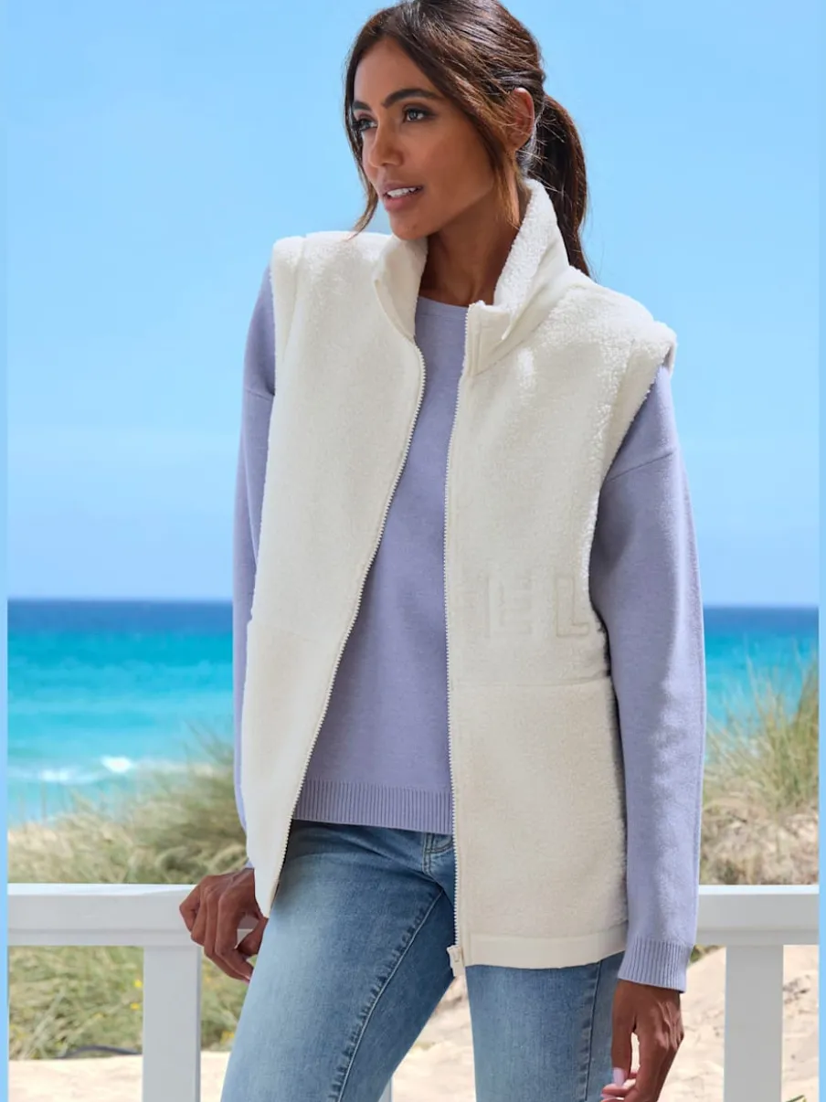 Gilet polaire à col haut avec poches et glissières