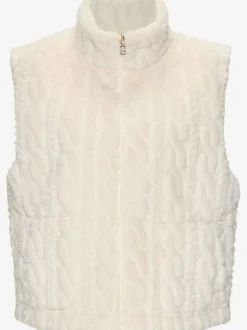 Gilet réversible en peluche avec col montant et dos matelassé