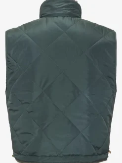 Gilet réversible en peluche avec col montant et dos matelassé