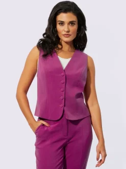 Gilets de costume avec col en V et boutons