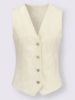 Gilets en jean avec encolure en V et boutons décoratifs