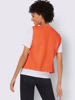 Gilets en jean avec poches et col en V