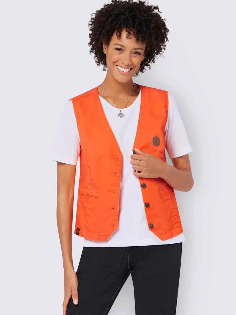 Gilets en jean avec poches et col en V