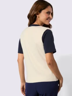 Gilets en tricot avec encolure en V et boutons argentés