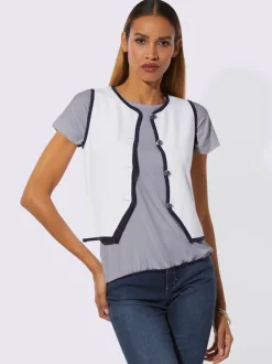 Gilets en tricot doux avec rayures et boutons décoratifs