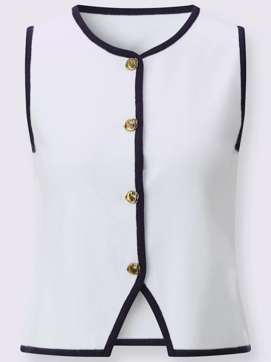 Gilets en tricot doux avec rayures et boutons décoratifs