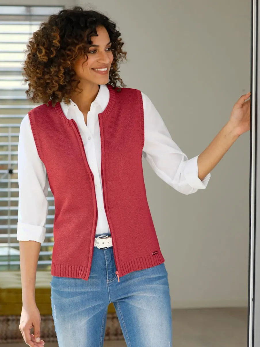 Gilets en tricot sans manches à encolure ronde