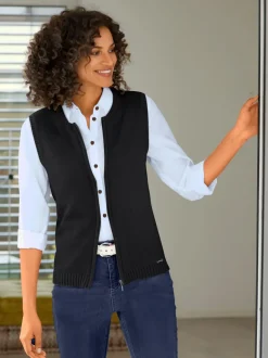 Gilets en tricot sans manches à encolure ronde
