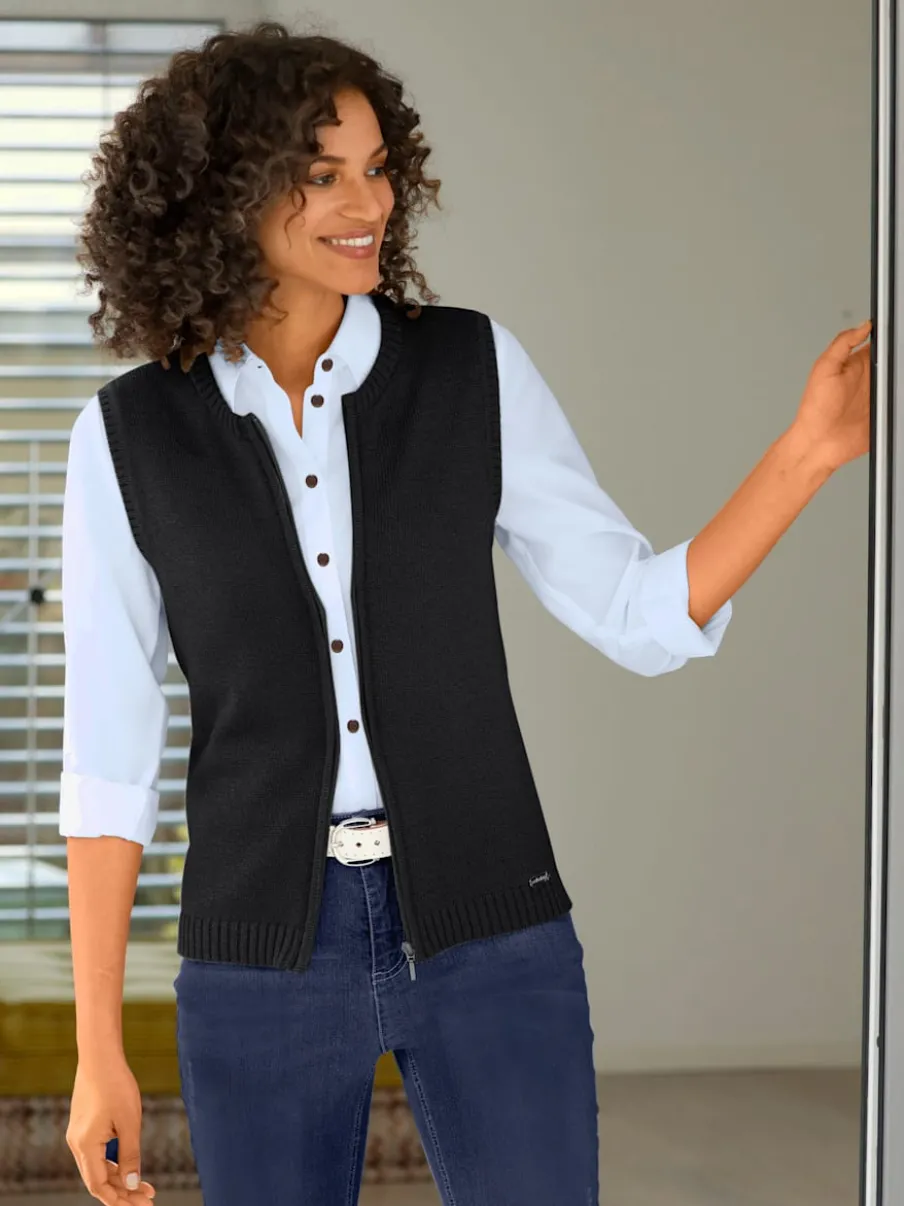Gilets en tricot sans manches à encolure ronde