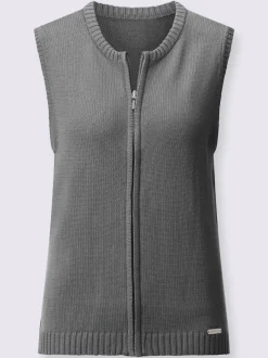 Gilets en tricot sans manches à encolure ronde