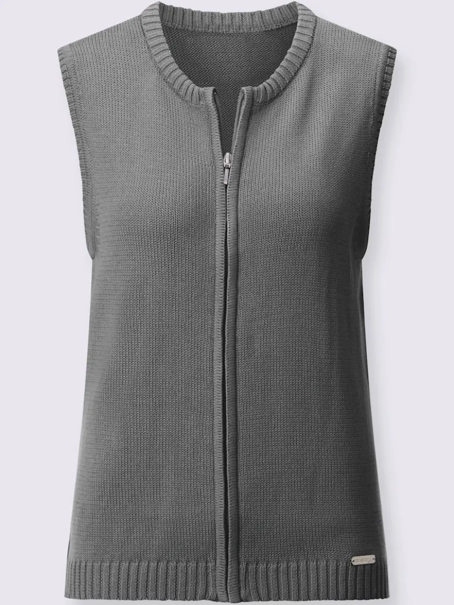 Gilets en tricot sans manches à encolure ronde