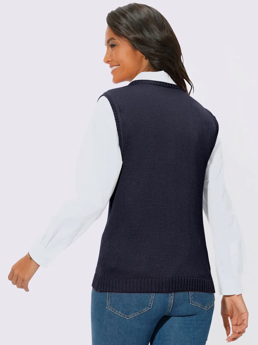 Gilets en tricot sans manches à encolure ronde