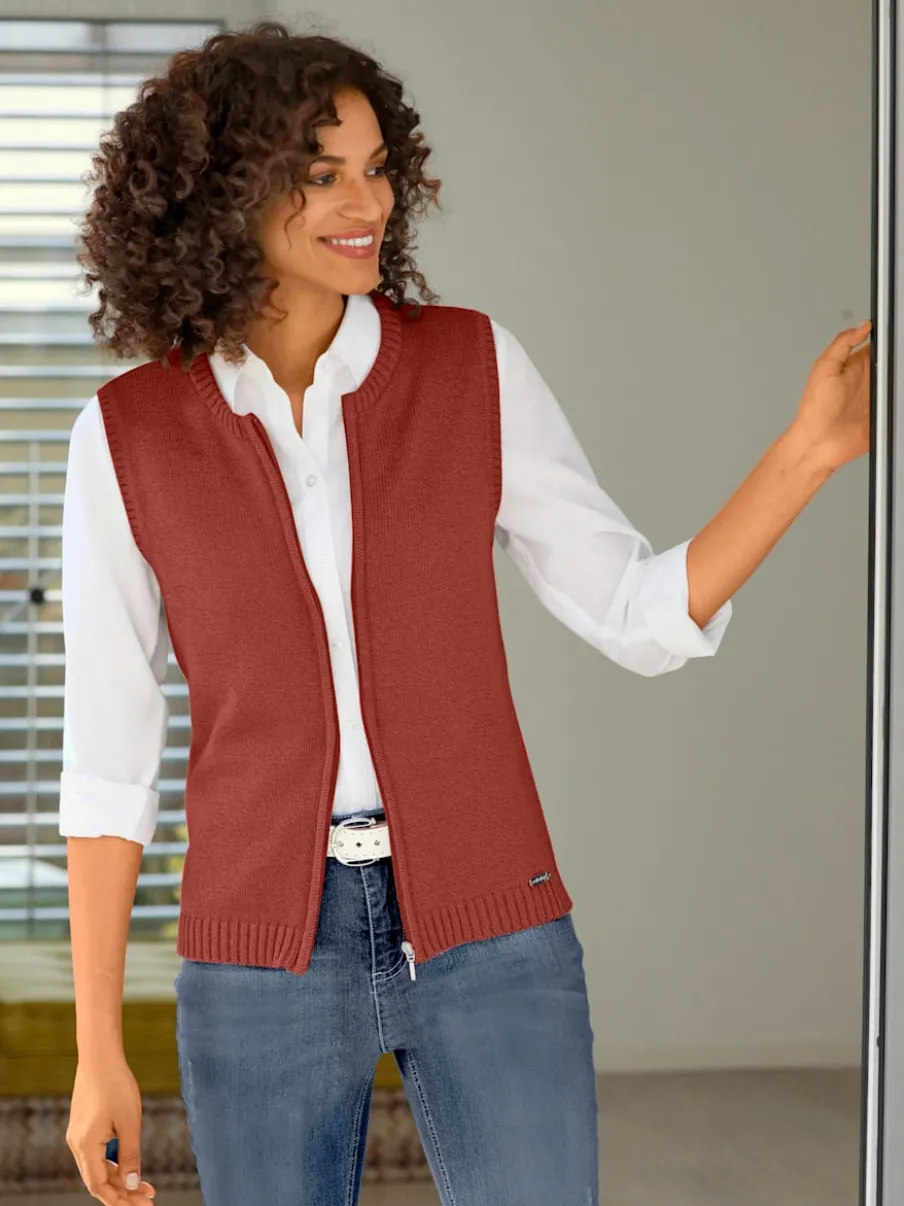 Gilets en tricot sans manches à encolure ronde