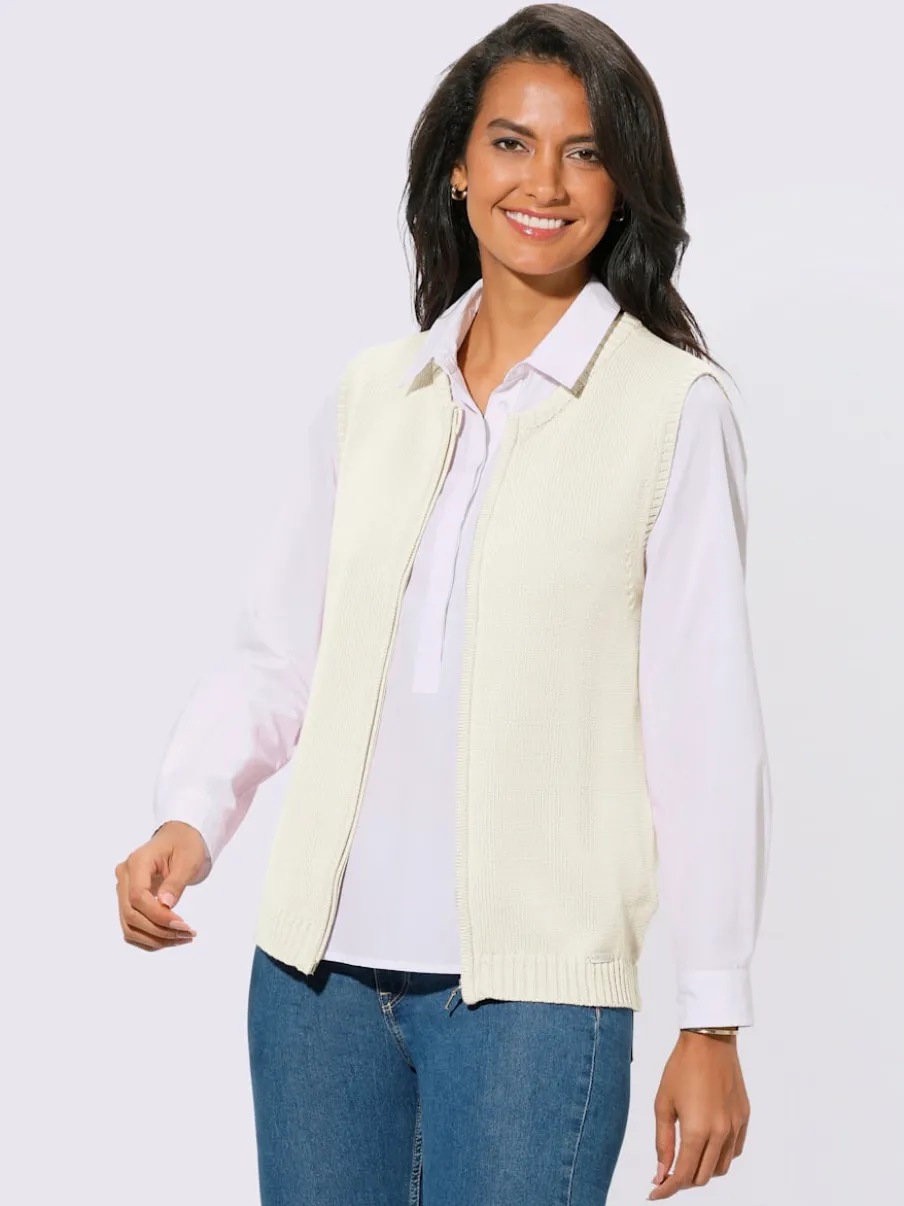 Gilets en tricot sans manches à encolure ronde