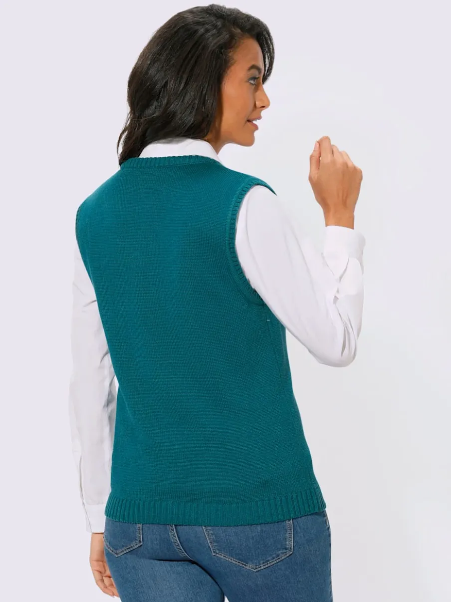 Gilets en tricot sans manches à encolure ronde