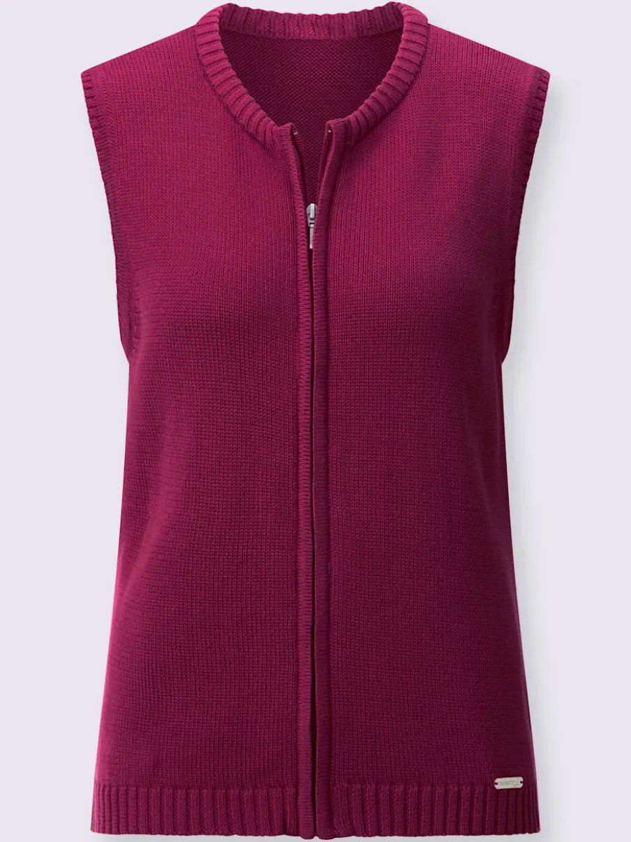 Gilets en tricot sans manches à encolure ronde