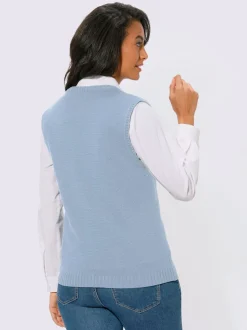 Gilets en tricot sans manches à encolure ronde