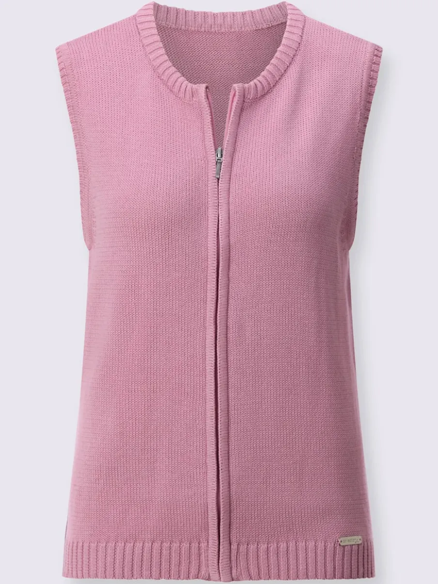 Gilets en tricot sans manches à encolure ronde