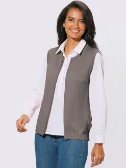 Gilets en tricot sans manches à encolure ronde