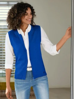 Gilets en tricot sans manches à encolure ronde