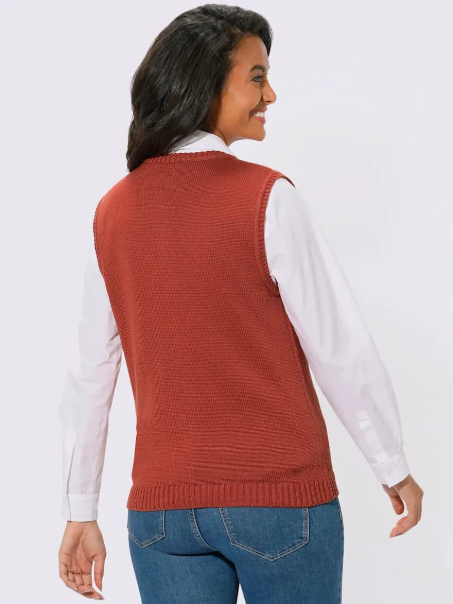 Gilets en tricot sans manches à encolure ronde