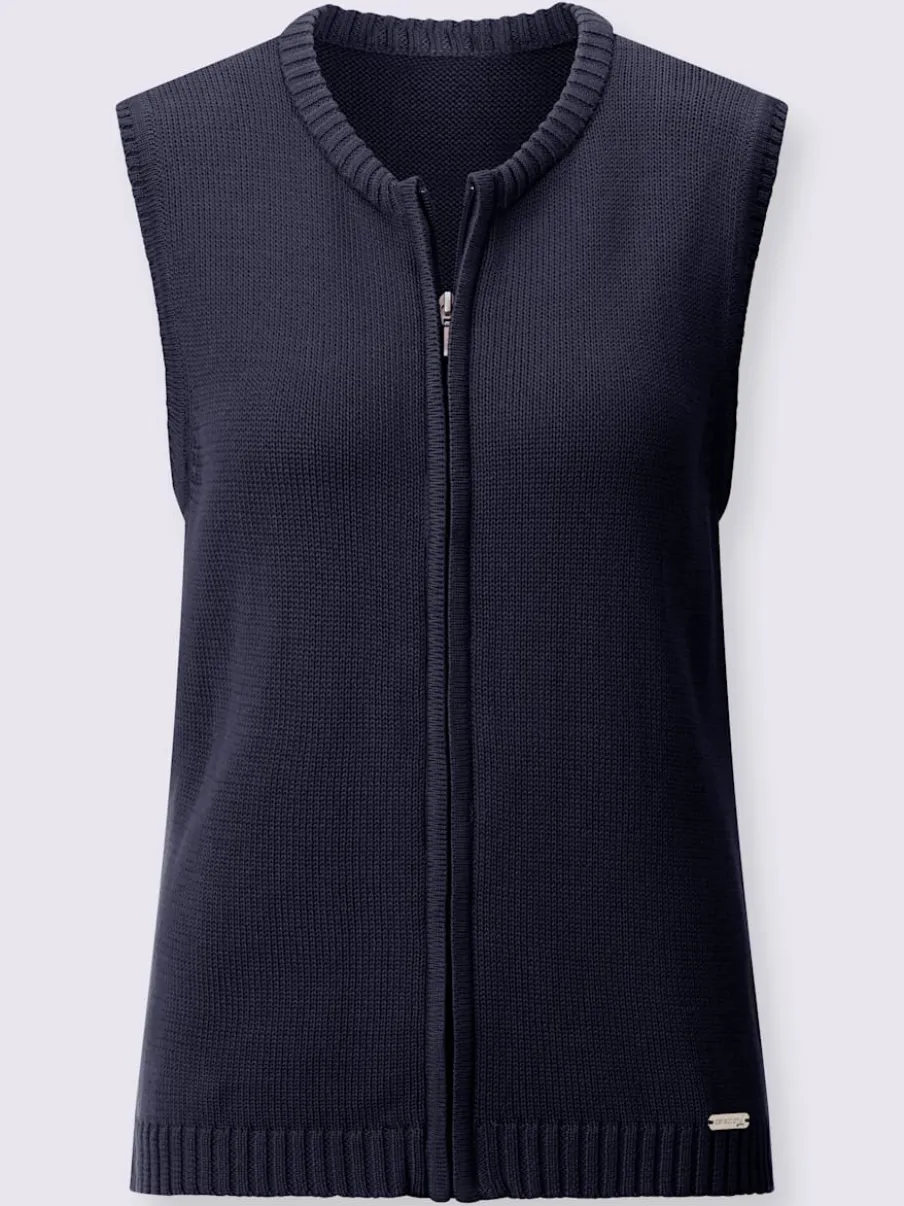 Gilets en tricot sans manches à encolure ronde
