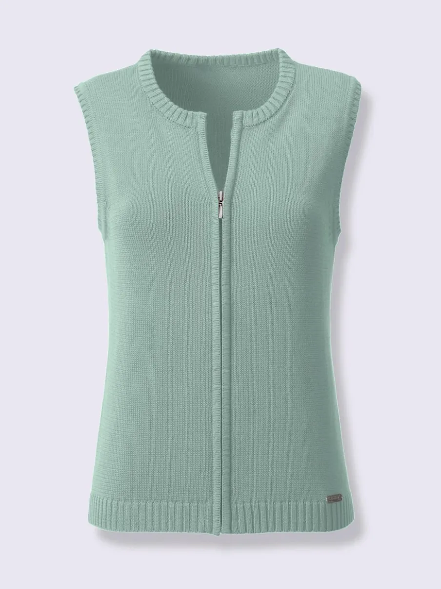 Gilets en tricot sans manches à encolure ronde