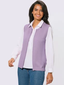 Gilets en tricot sans manches à encolure ronde