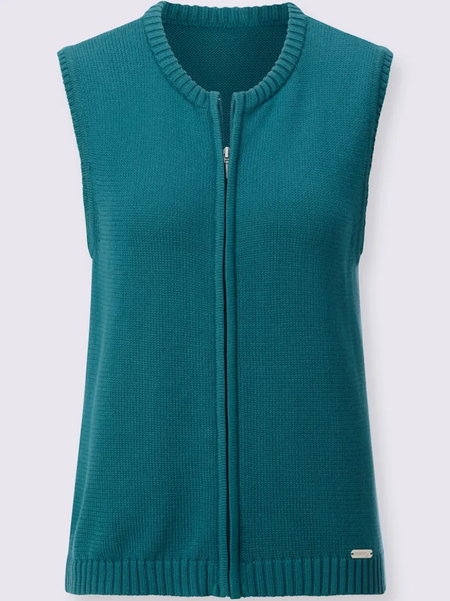 Gilets en tricot sans manches à encolure ronde