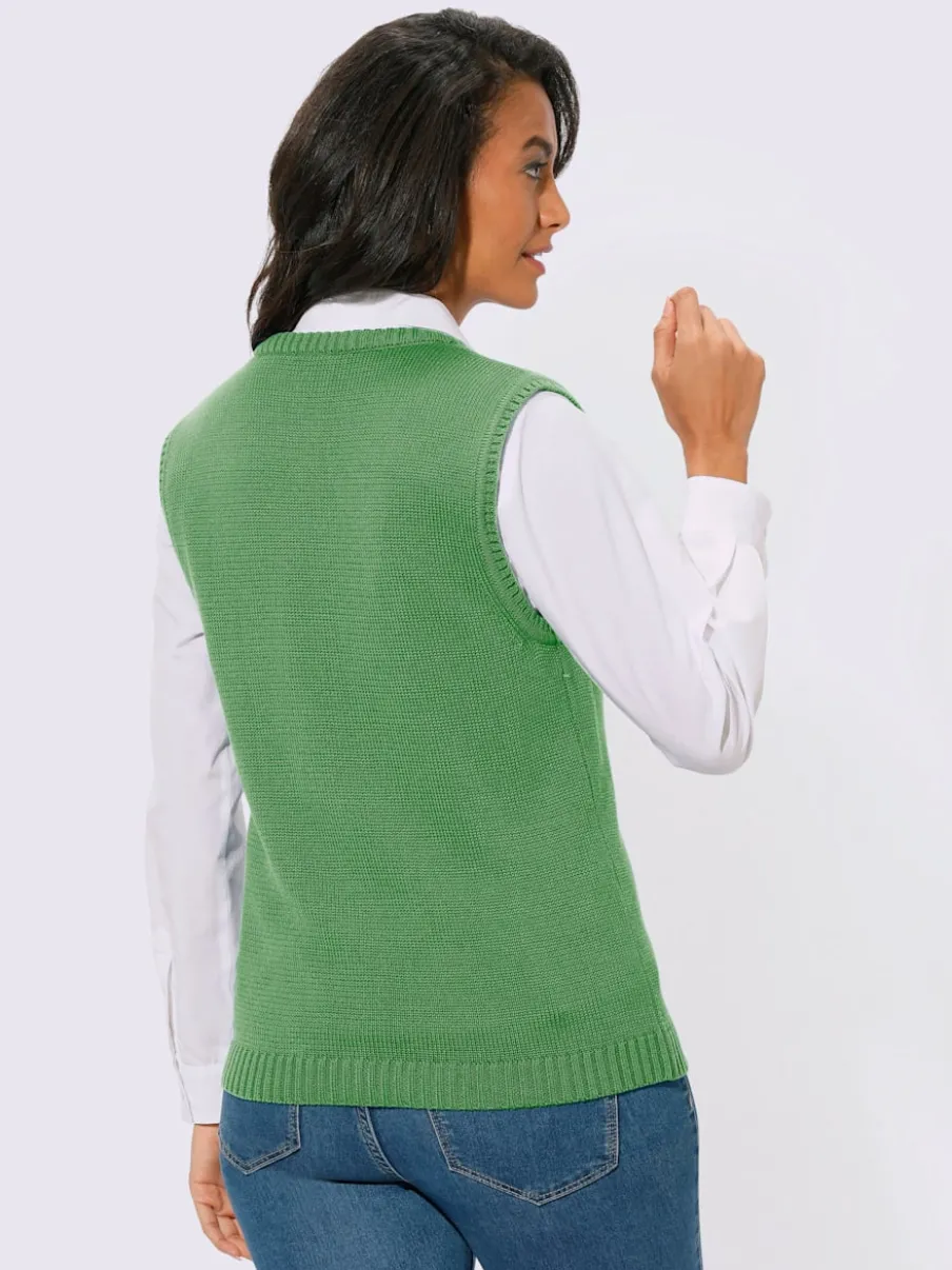 Gilets en tricot sans manches à encolure ronde