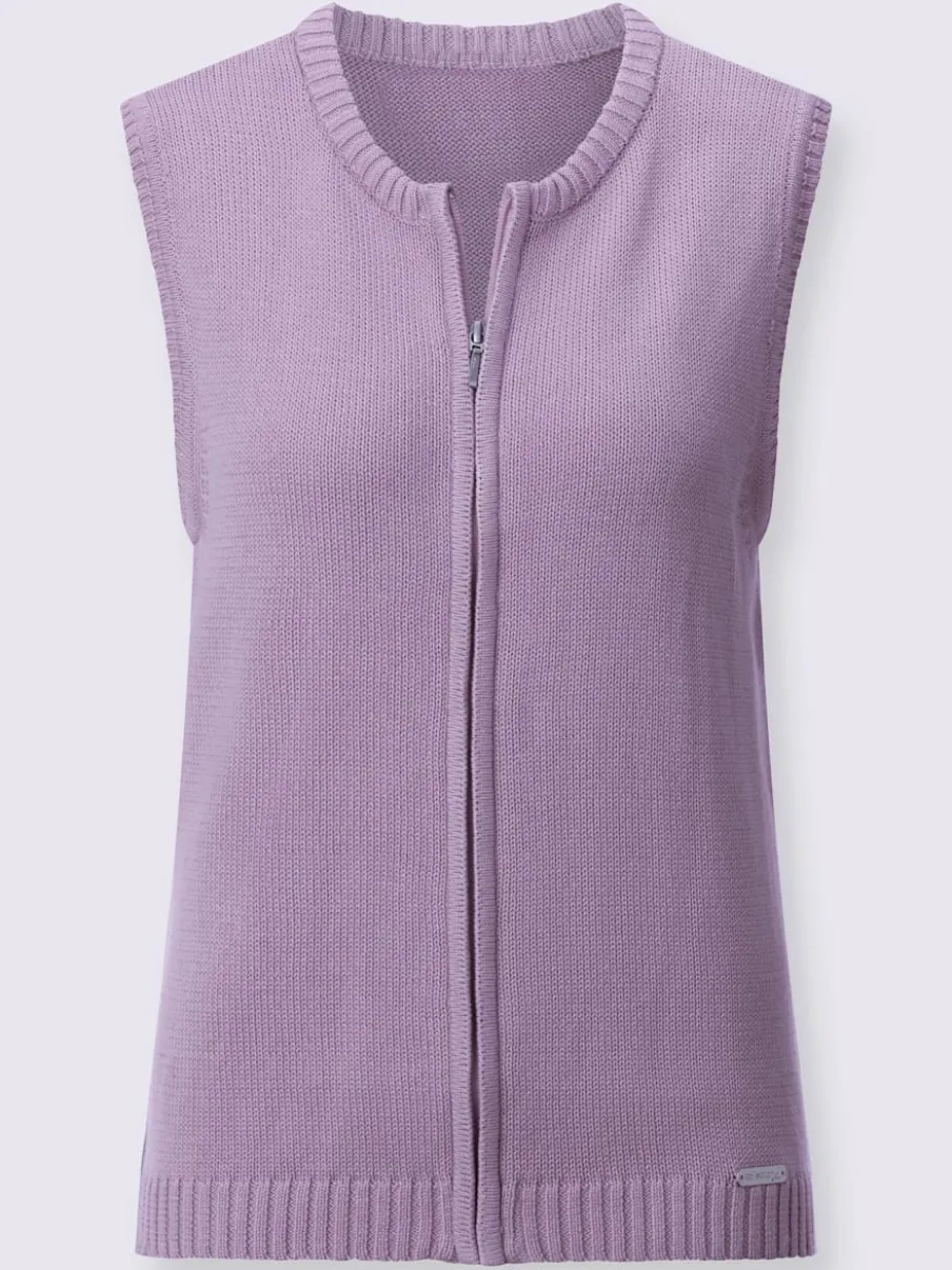 Gilets en tricot sans manches à encolure ronde
