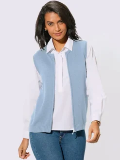 Gilets en tricot sans manches à encolure ronde