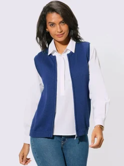Gilets en tricot sans manches à encolure ronde