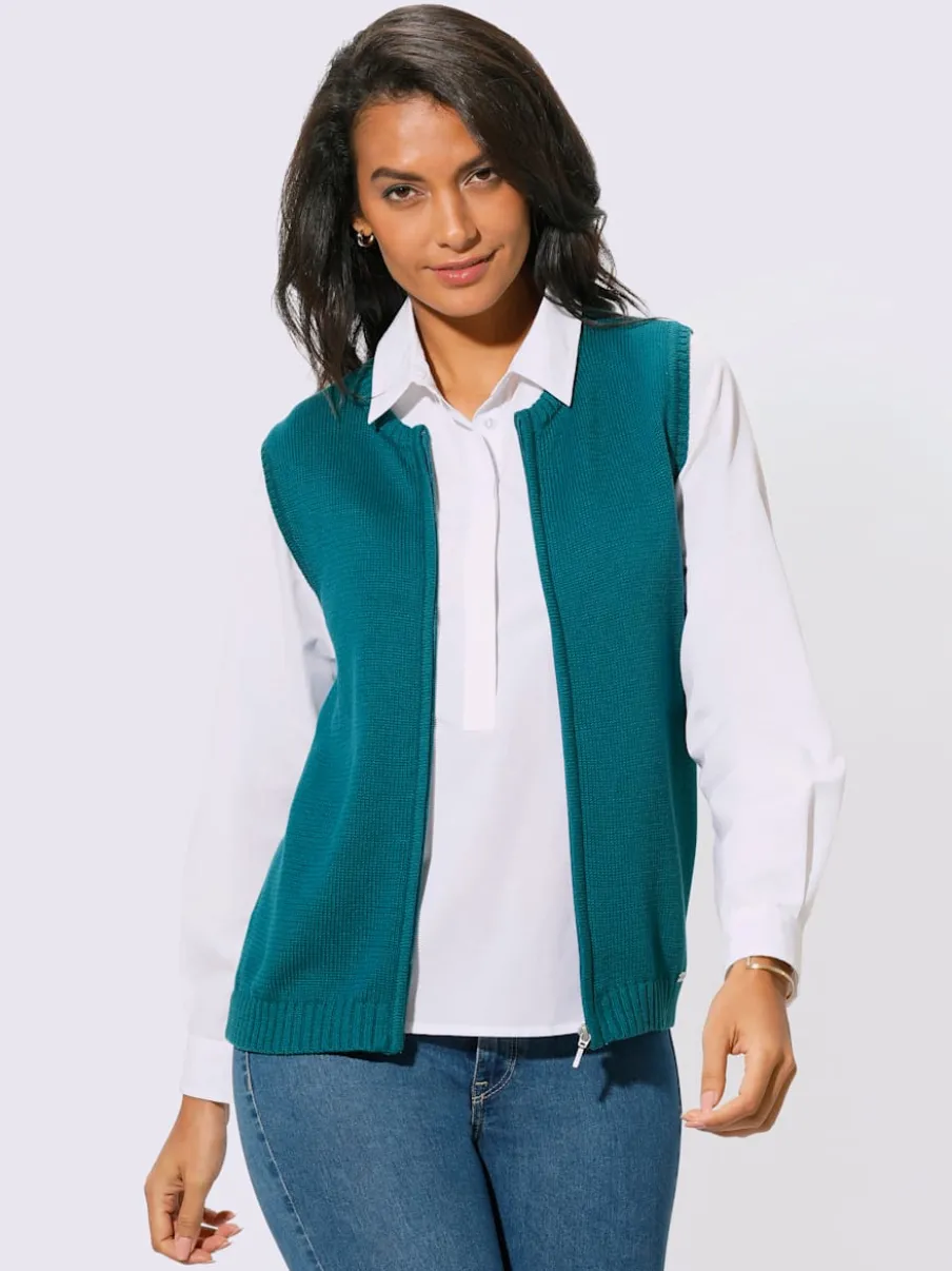 Gilets en tricot sans manches à encolure ronde