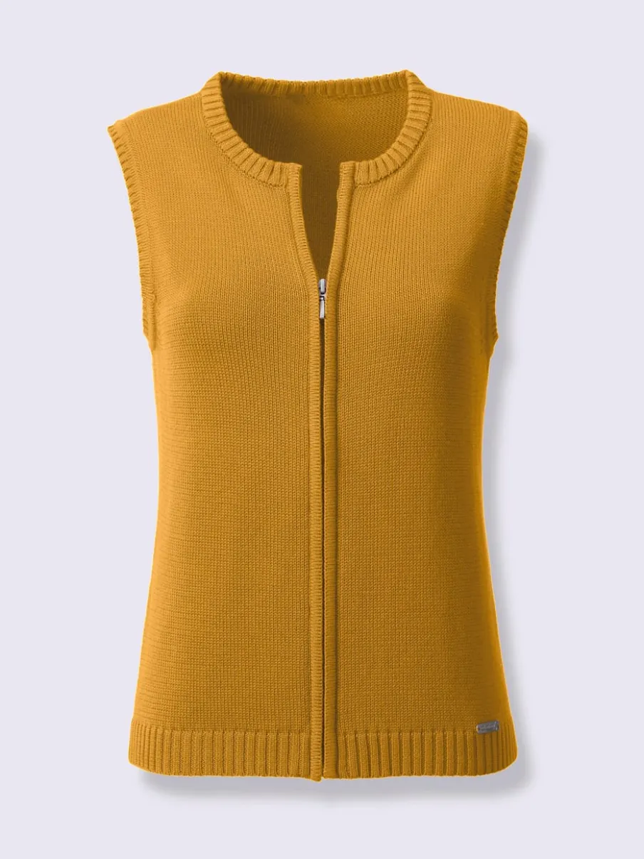 Gilets en tricot sans manches à encolure ronde