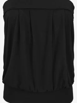 Haut bandeau fluide avec plis à l'encolure et ourlet extensible