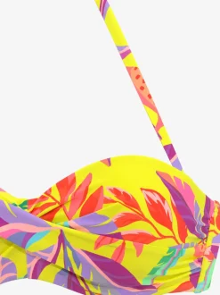 Haut de bikini à armatures motif floral avec bonnets rembourrés