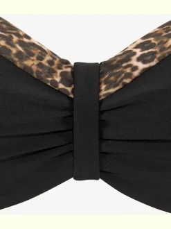 Haut de bikini bandeau à armatures et détails léopard
